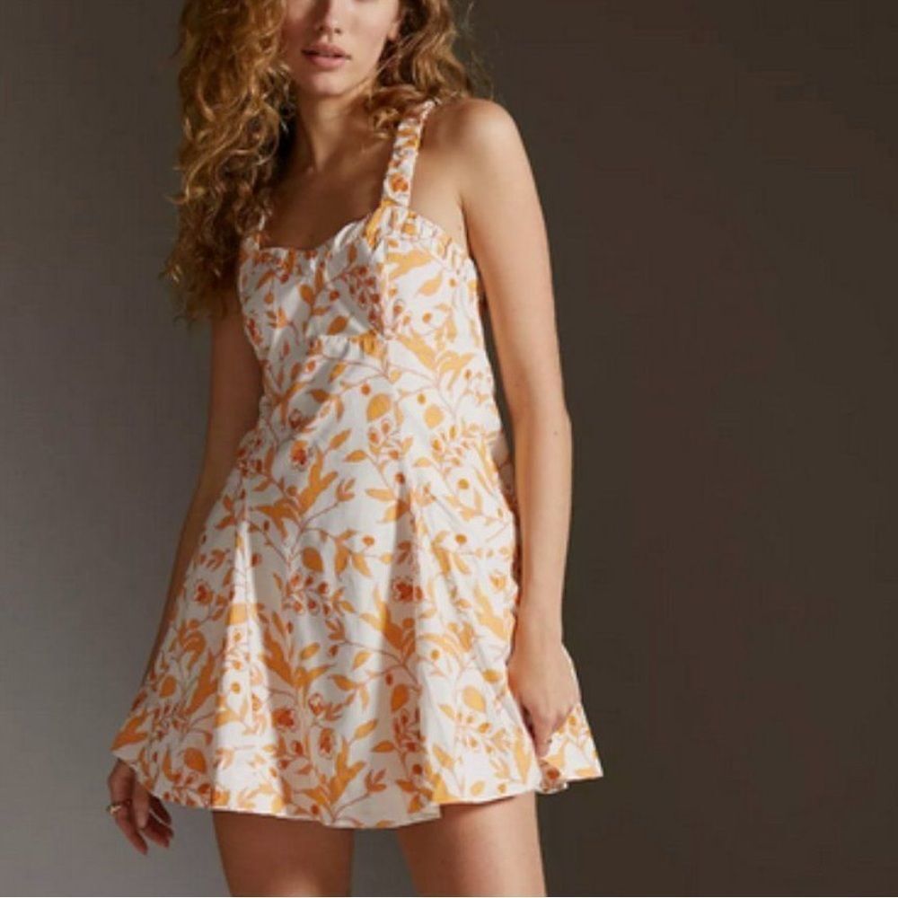 Anthropologie Maeve Orange Mini Floral Dress
X-Small